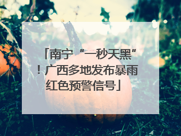 南宁“一秒天黑”！广西多地发布暴雨红色预警信号