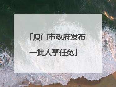 厦门市政府发布一批人事任免