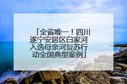 全省唯一！四川遂宁安居区白家河入选母亲河复苏行动全国典型案例