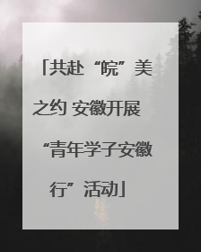 共赴“皖”美之约 安徽开展“青年学子安徽行”活动