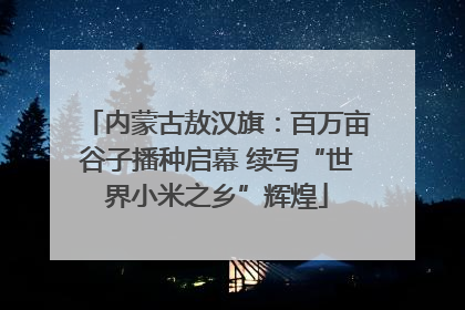 内蒙古敖汉旗：百万亩谷子播种启幕 续写“世界小米之乡”辉煌