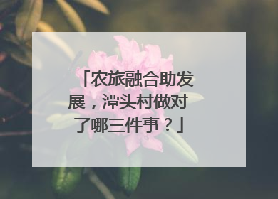 农旅融合助发展，潭头村做对了哪三件事？