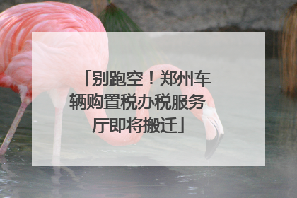 别跑空！郑州车辆购置税办税服务厅即将搬迁