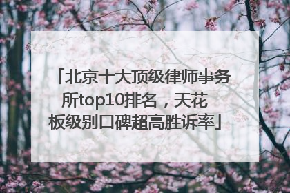 北京十大顶级律师事务所top10排名，天花板级别口碑超高胜诉率