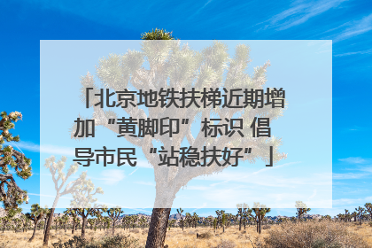 北京地铁扶梯近期增加“黄脚印”标识 倡导市民“站稳扶好”