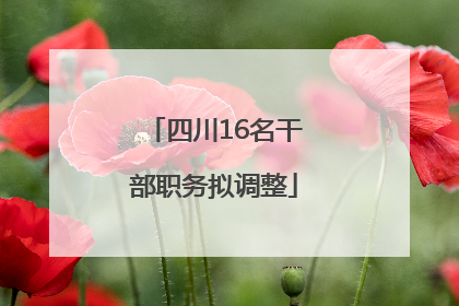 四川16名干部职务拟调整