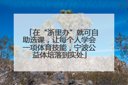 在“浙里办”就可自助选课，让每个人学会一项体育技能，宁波公益体培落到实处