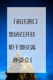 宿迁港口集团召开挂职干部交流座谈会