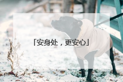 安身处，更安心