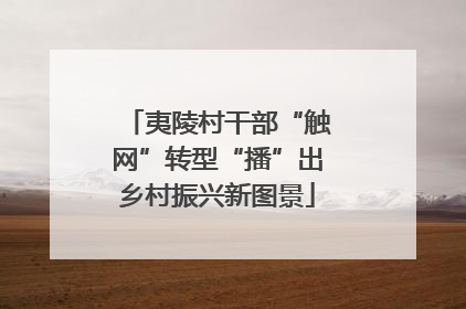 夷陵村干部“触网”转型“播”出乡村振兴新图景