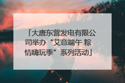 大唐东营发电有限公司举办“艾意端午 粽情嗨玩季”系列活动