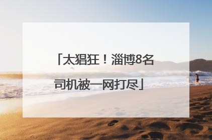 太猖狂！淄博8名司机被一网打尽