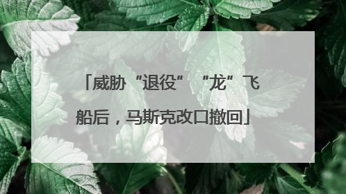 威胁“退役”“龙”飞船后，马斯克改口撤回
