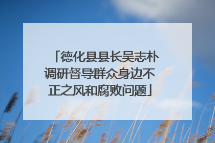 德化县县长吴志朴调研督导群众身边不正之风和腐败问题