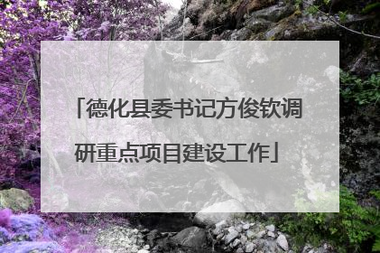 德化县委书记方俊钦调研重点项目建设工作