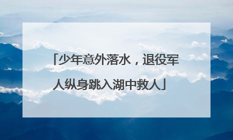 少年意外落水，退役军人纵身跳入湖中救人