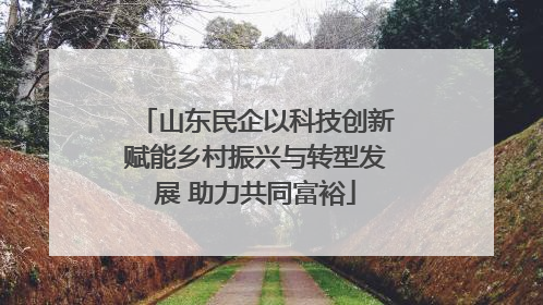 山东民企以科技创新赋能乡村振兴与转型发展 助力共同富裕
