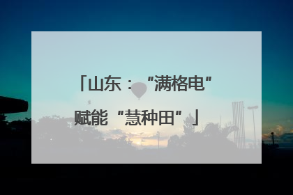 山东：“满格电”赋能“慧种田”