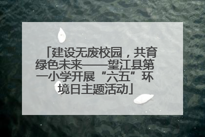 建设无废校园，共育绿色未来——望江县第一小学开展“六五”环境日主题活动