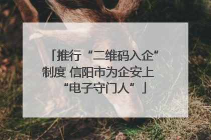 推行“二维码入企”制度 信阳市为企安上“电子守门人”
