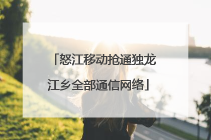 怒江移动抢通独龙江乡全部通信网络
