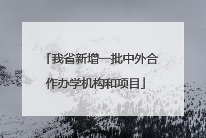 我省新增一批中外合作办学机构和项目