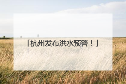 杭州发布洪水预警！
