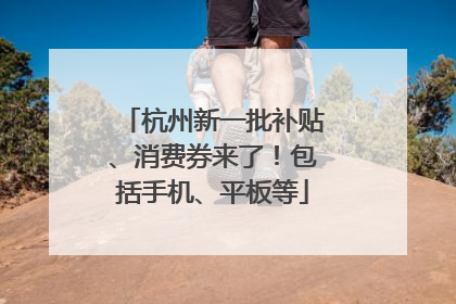 杭州新一批补贴、消费券来了！包括手机、平板等