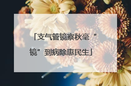 支气管镜察秋毫“镜”到病除惠民生