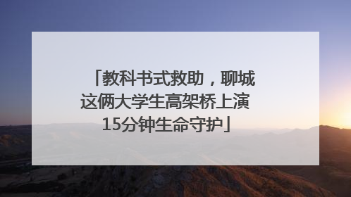 教科书式救助，聊城这俩大学生高架桥上演15分钟生命守护