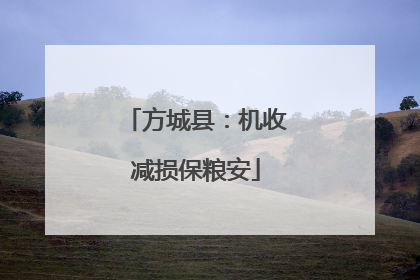 方城县：机收减损保粮安
