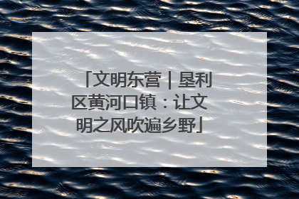 文明东营｜垦利区黄河口镇：让文明之风吹遍乡野