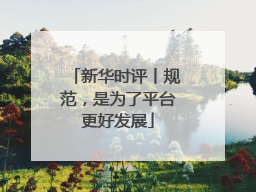 新华时评丨规范，是为了平台更好发展