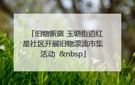 旧物新旅 玉塘街道红星社区开展旧物漂流市集活动   