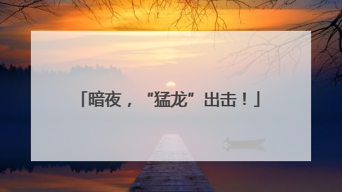 暗夜，“猛龙”出击！