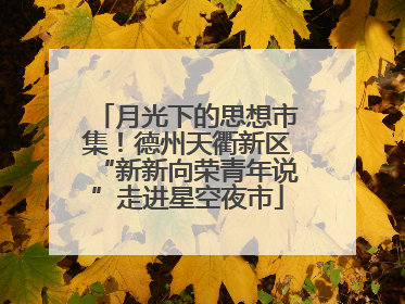 月光下的思想市集！德州天衢新区“新新向荣青年说”走进星空夜市