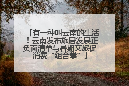 有一种叫云南的生活！云南发布旅居发展正负面清单与暑期文旅促消费“组合拳”