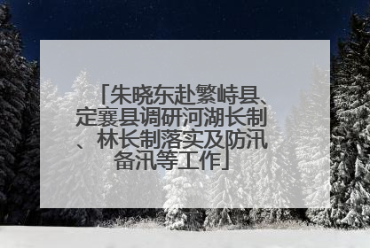 朱晓东赴繁峙县、定襄县调研河湖长制、林长制落实及防汛备汛等工作