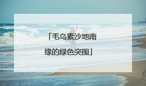 毛乌素沙地南缘的绿色突围