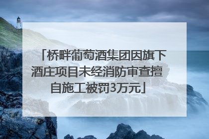 桥畔葡萄酒集团因旗下酒庄项目未经消防审查擅自施工被罚3万元