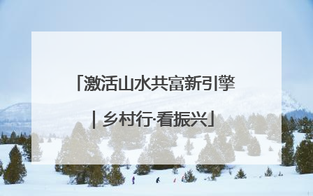 激活山水共富新引擎｜乡村行·看振兴