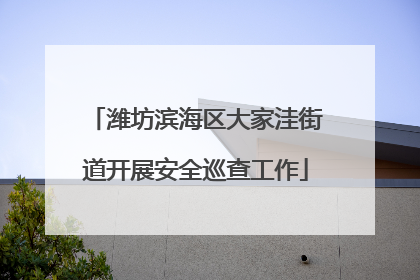 潍坊滨海区大家洼街道开展安全巡查工作