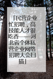 民营企业忙招聘，高技能人才很吃香——河北省个体私营企业网络招聘大会扫描