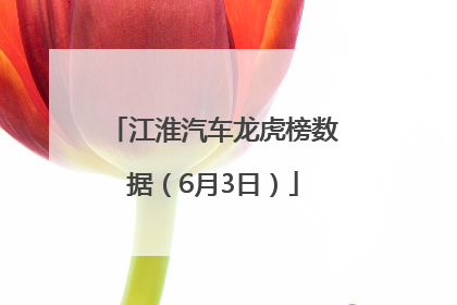 江淮汽车龙虎榜数据（6月3日）