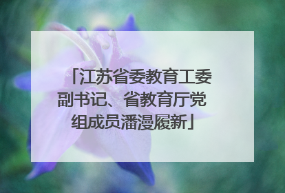 江苏省委教育工委副书记、省教育厅党组成员潘漫履新