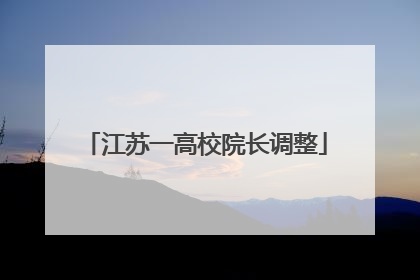江苏一高校院长调整