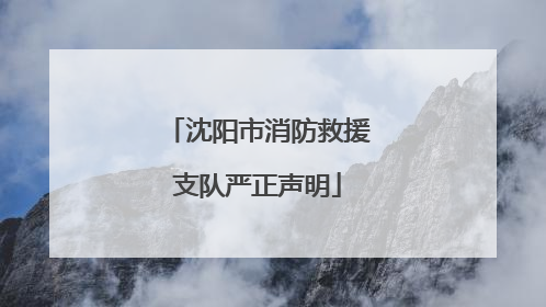 沈阳市消防救援支队严正声明