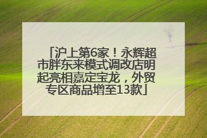 沪上第6家！永辉超市胖东来模式调改店明起亮相嘉定宝龙，外贸专区商品增至13款