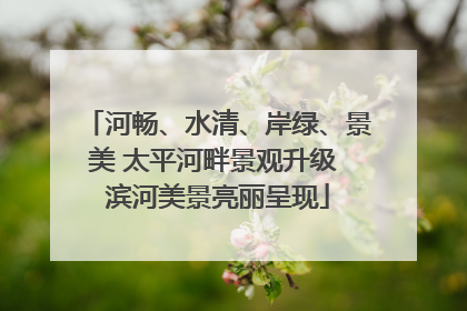 河畅、水清、岸绿、景美 太平河畔景观升级 滨河美景亮丽呈现