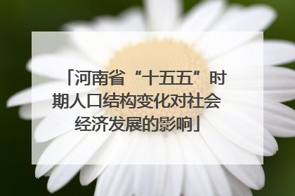 河南省“十五五”时期人口结构变化对社会经济发展的影响